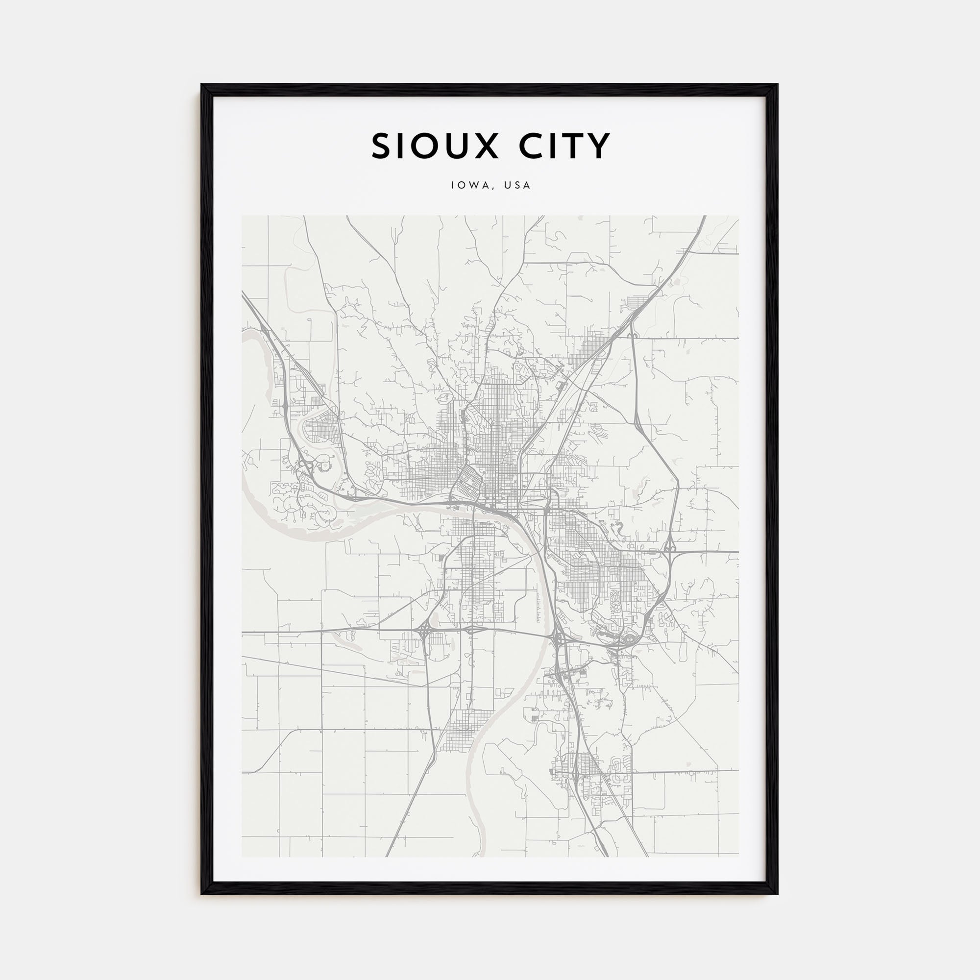 Sioux City Map Portrait Poster