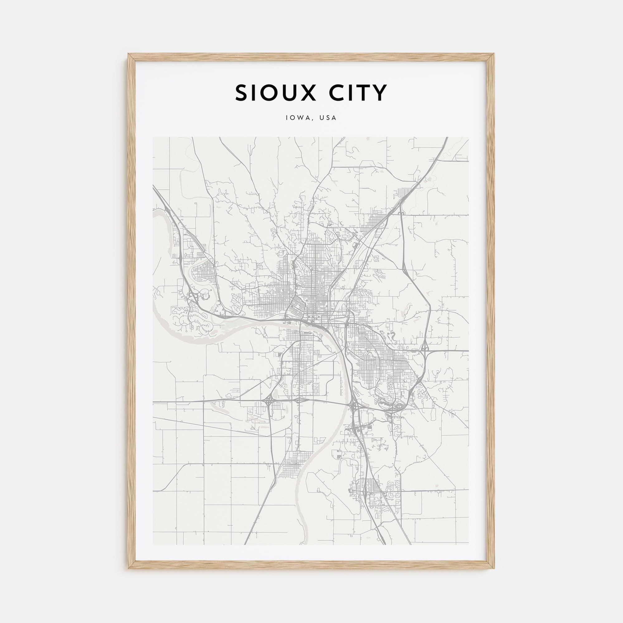 Sioux City Map Portrait Poster