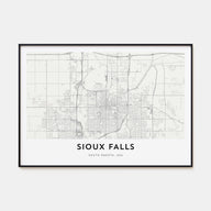 Sioux Falls Map Landscape Poster
