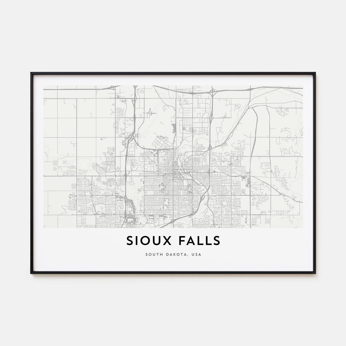 Sioux Falls Map Landscape Poster