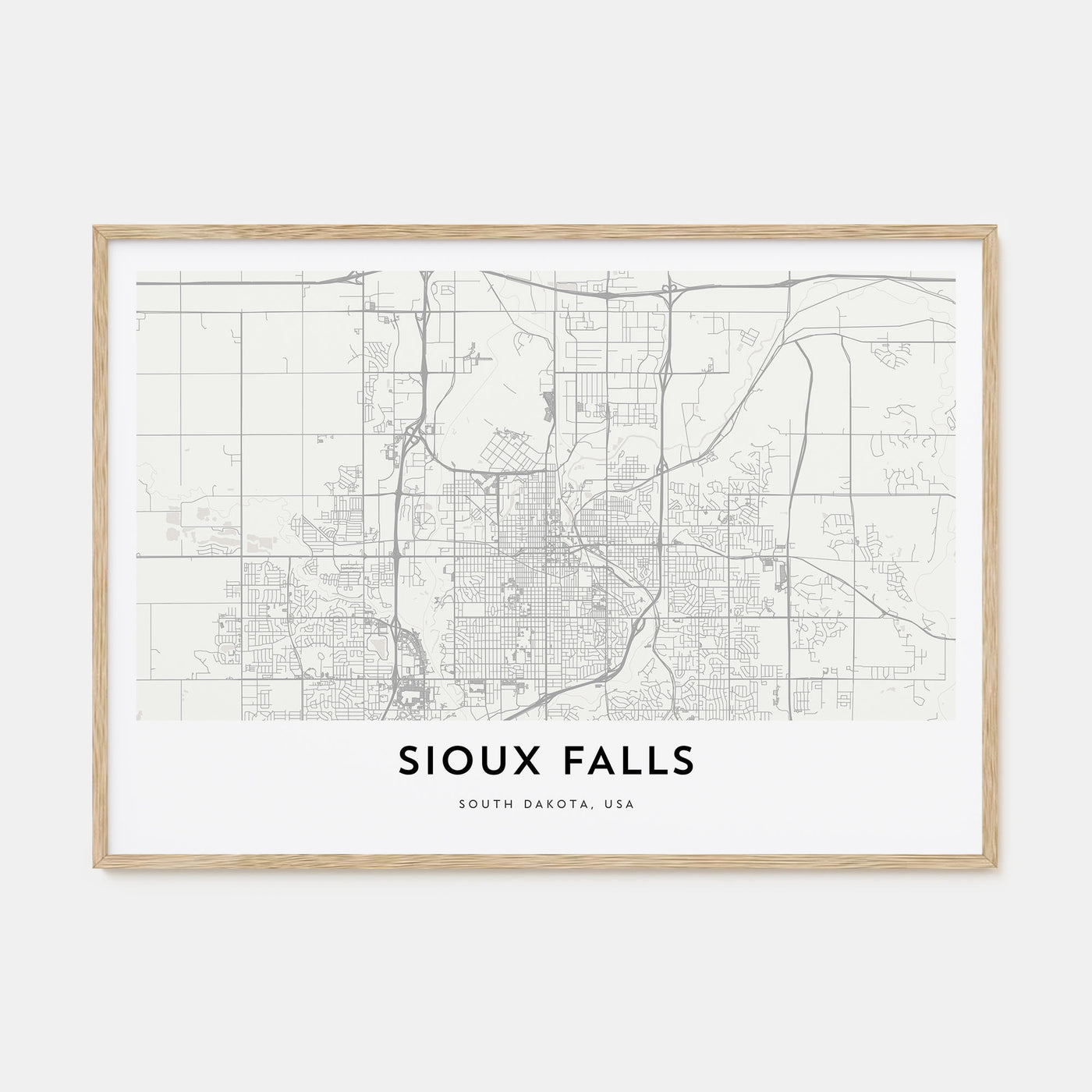 Sioux Falls Map Landscape Poster