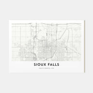 Sioux Falls Map Landscape Poster