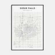 Sioux Falls Map Portrait Poster