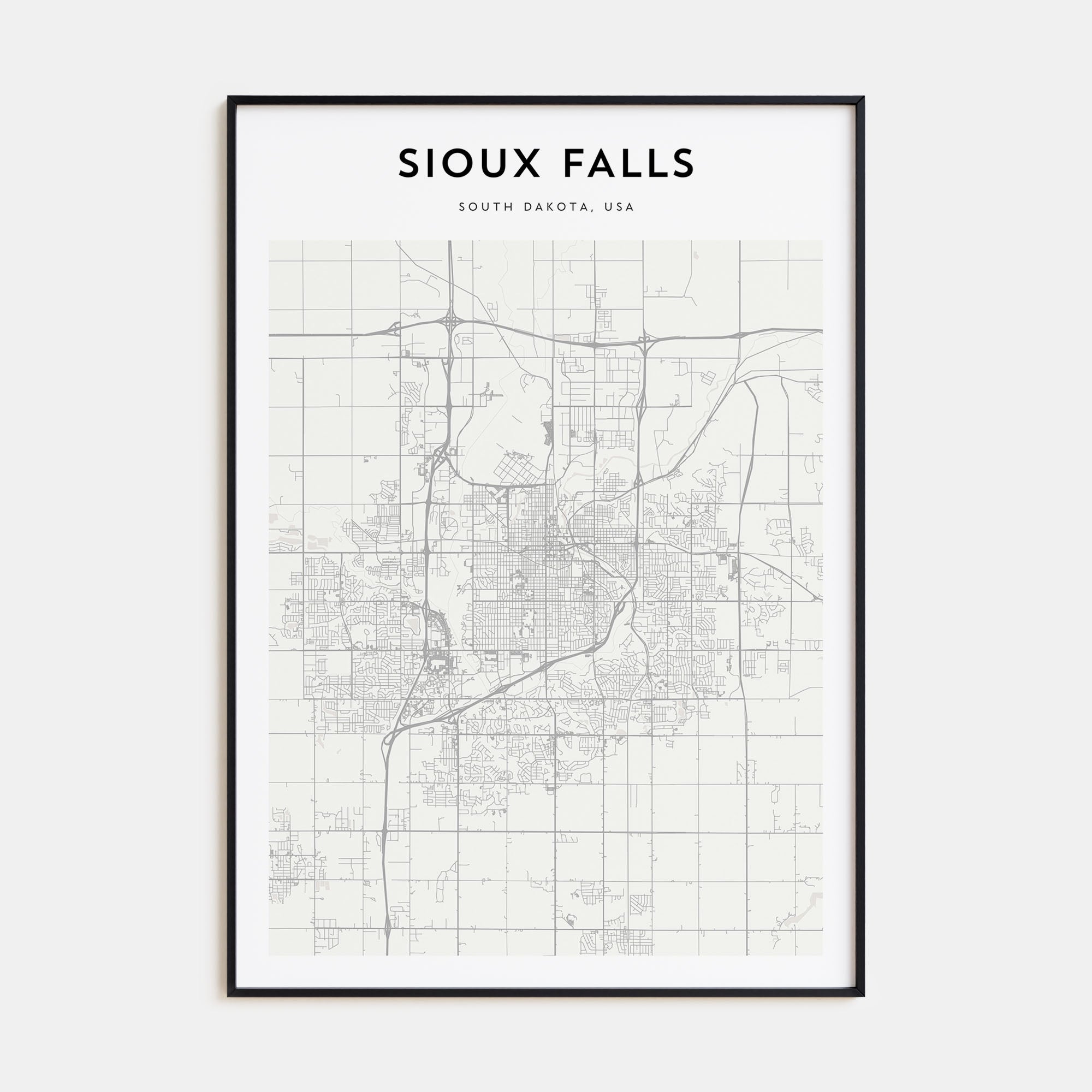 Sioux Falls Map Portrait Poster