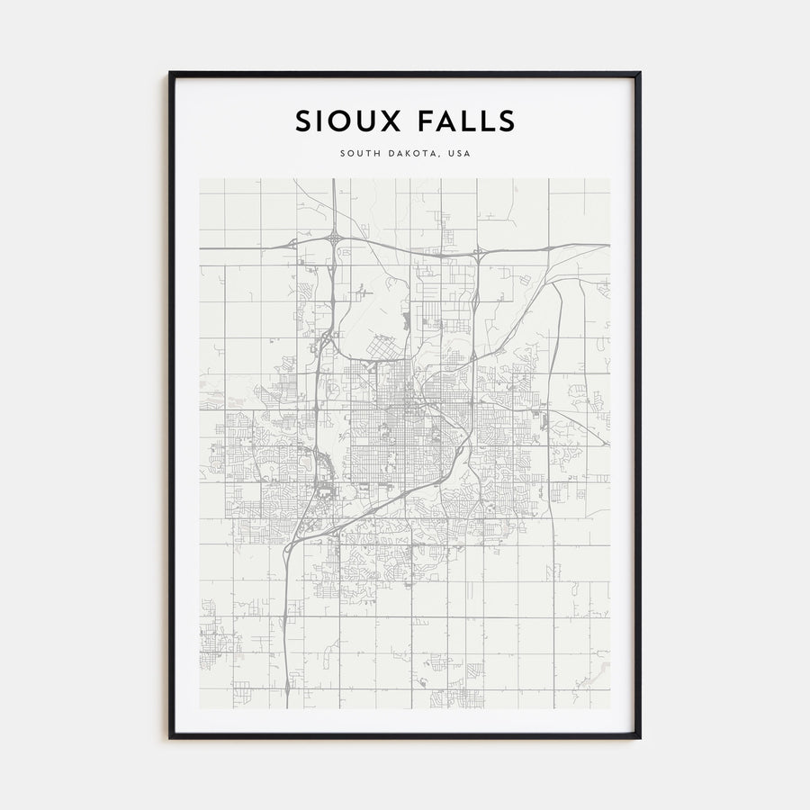 Sioux Falls Map Portrait Poster