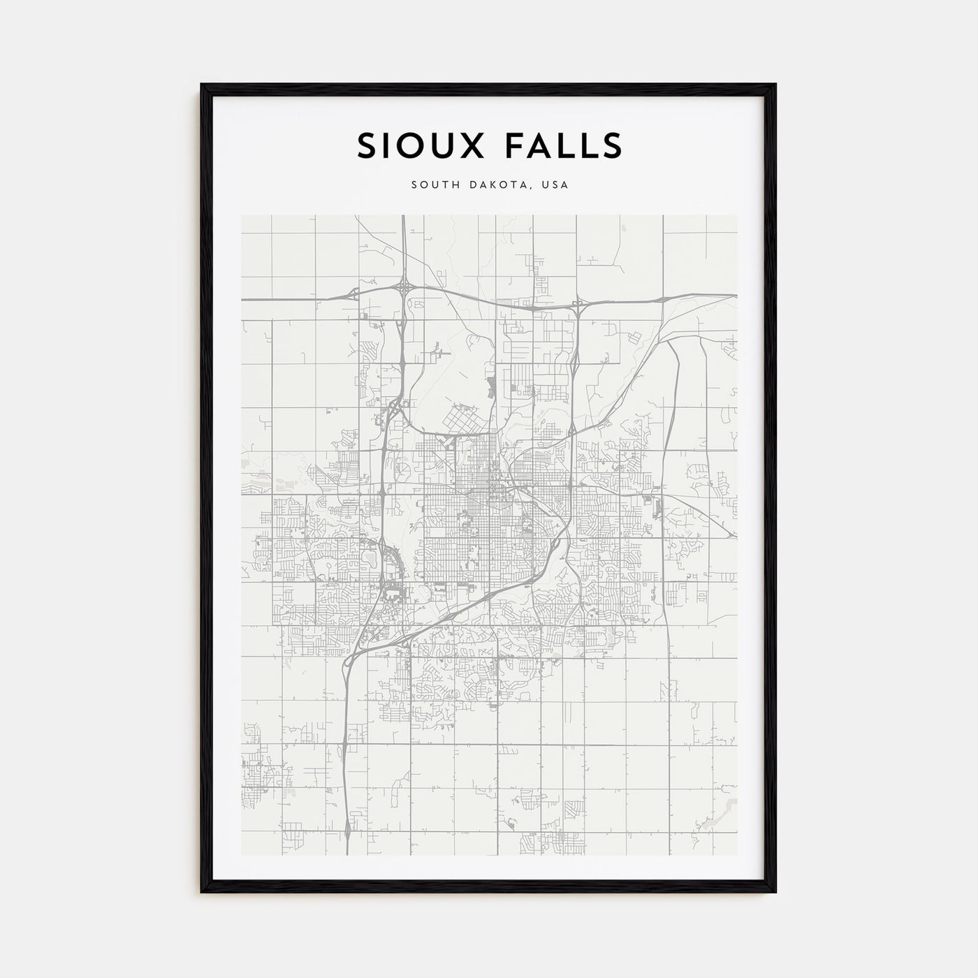 Sioux Falls Map Portrait Poster