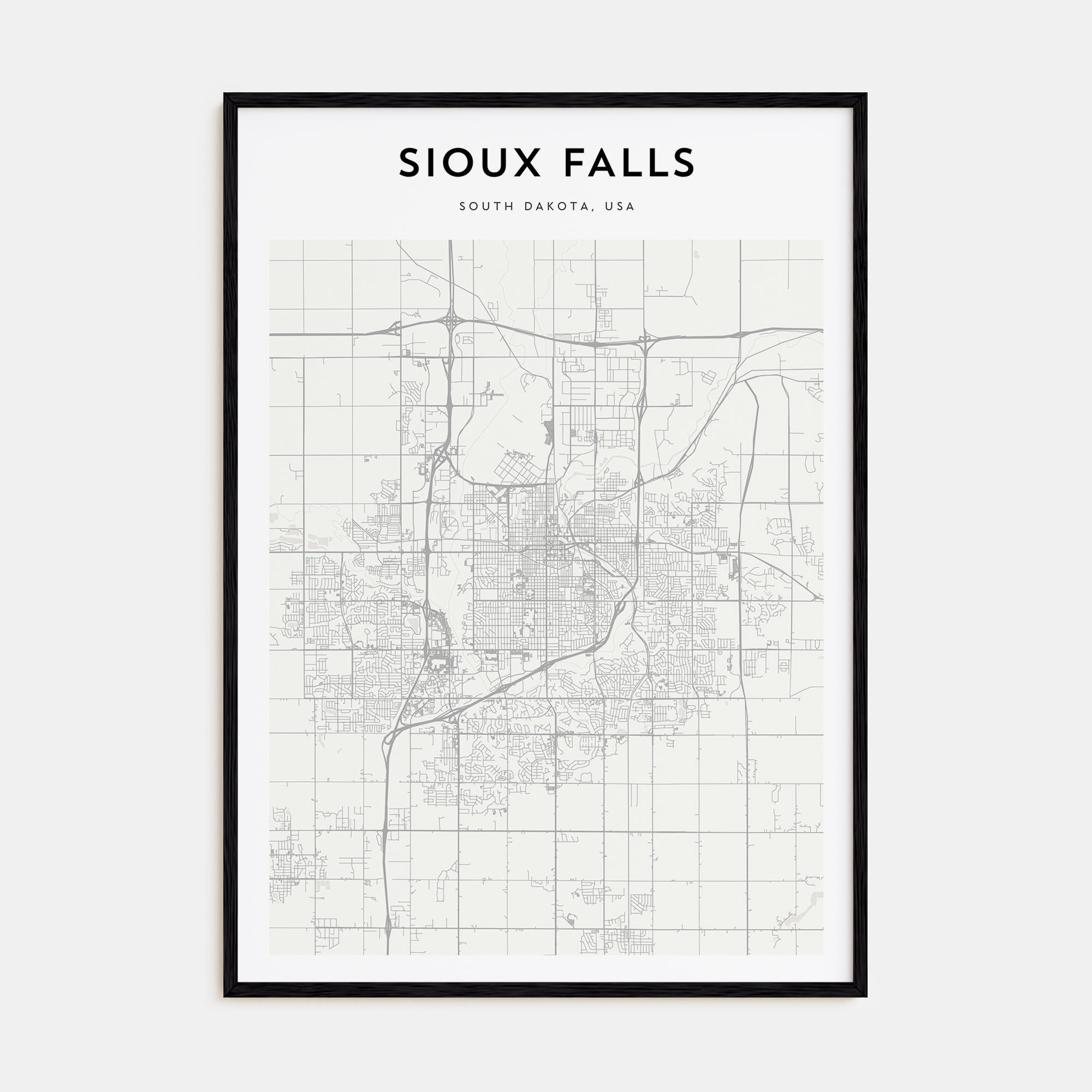 Sioux Falls Map Portrait Poster