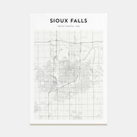 Sioux Falls Map Portrait Poster