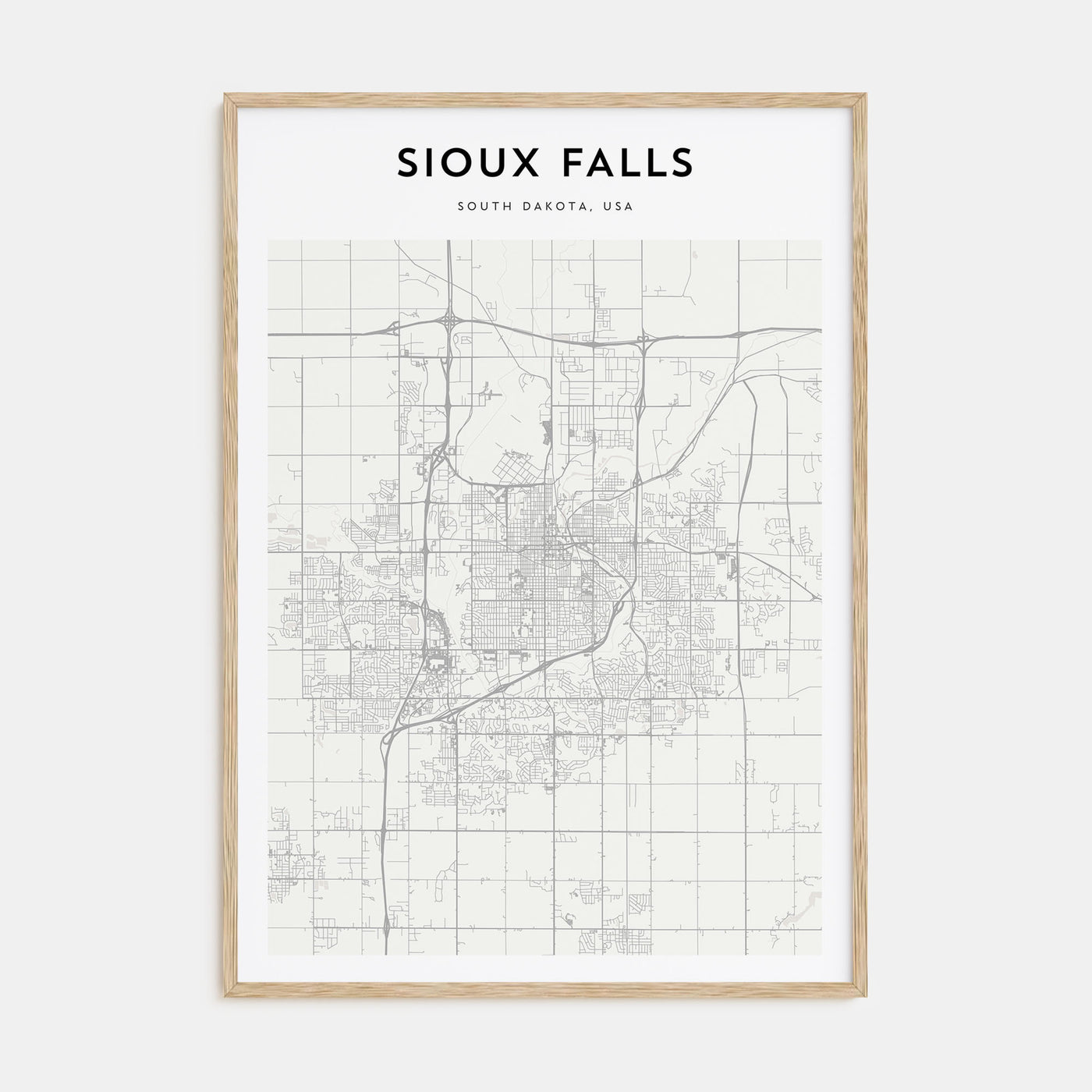 Sioux Falls Map Portrait Poster