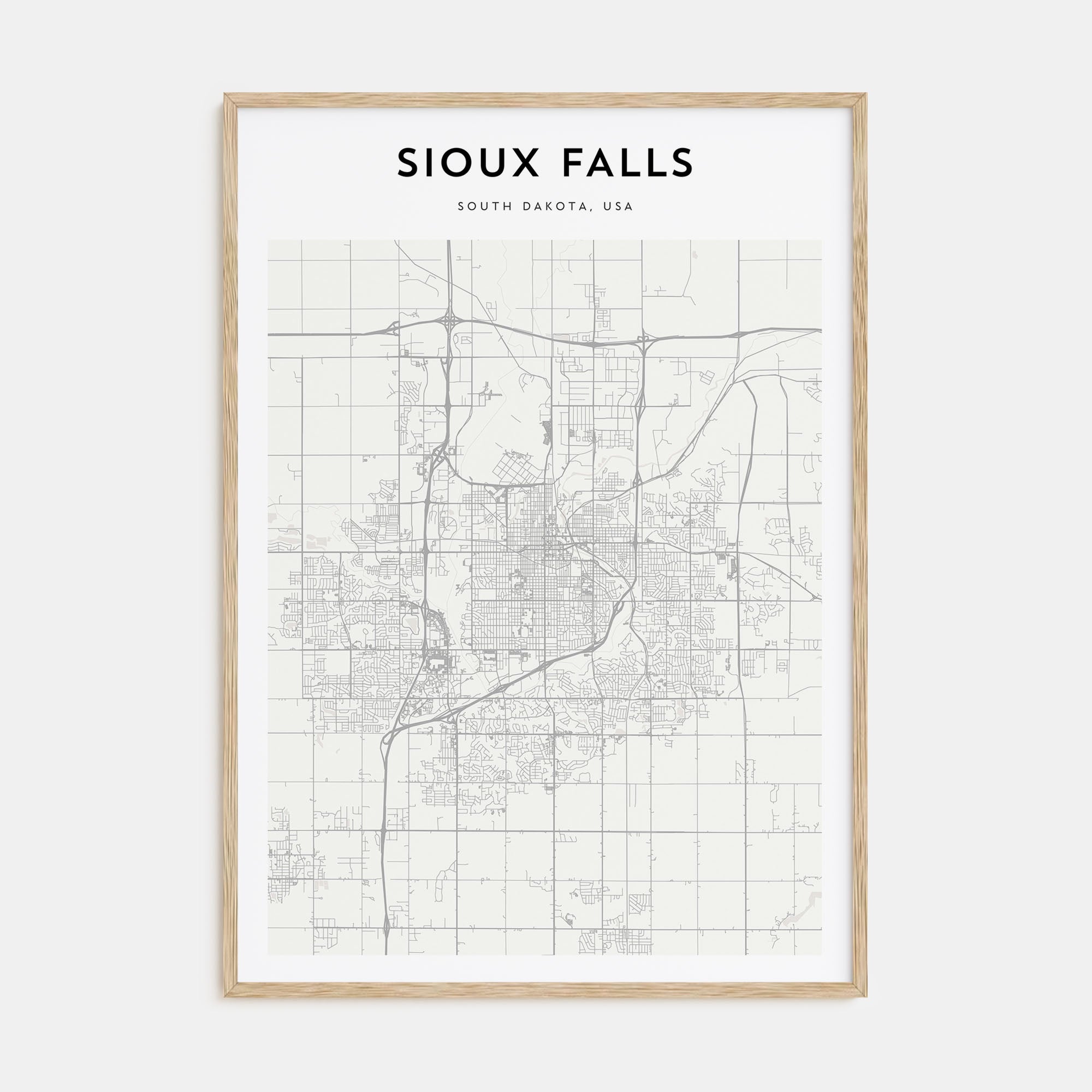 Sioux Falls Map Portrait Poster