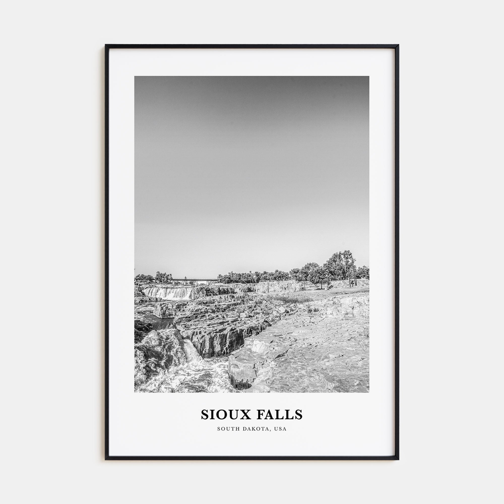 Sioux Falls Portrait B&W Poster