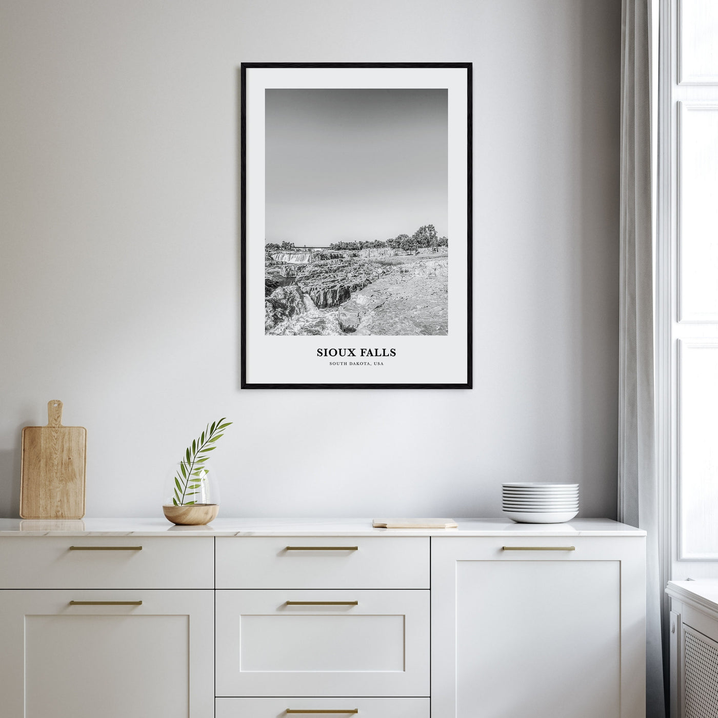 Sioux Falls Portrait B&W Poster