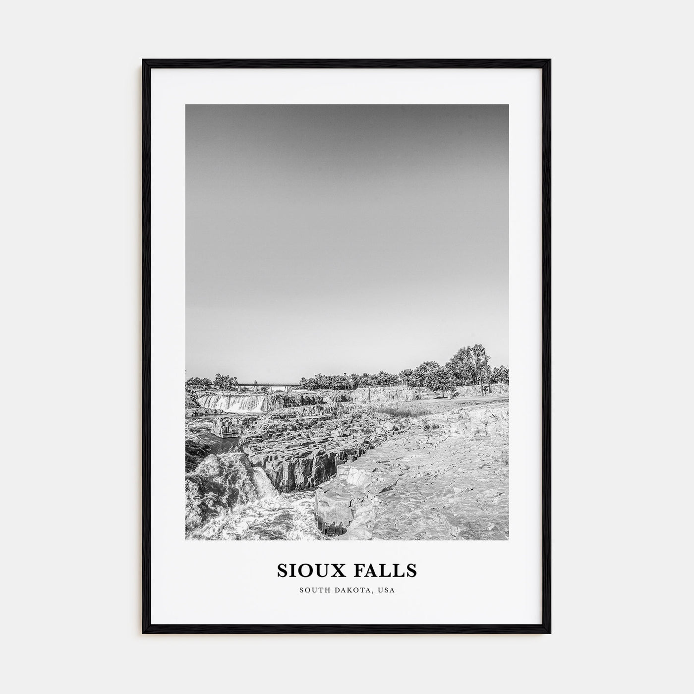 Sioux Falls Portrait B&W Poster