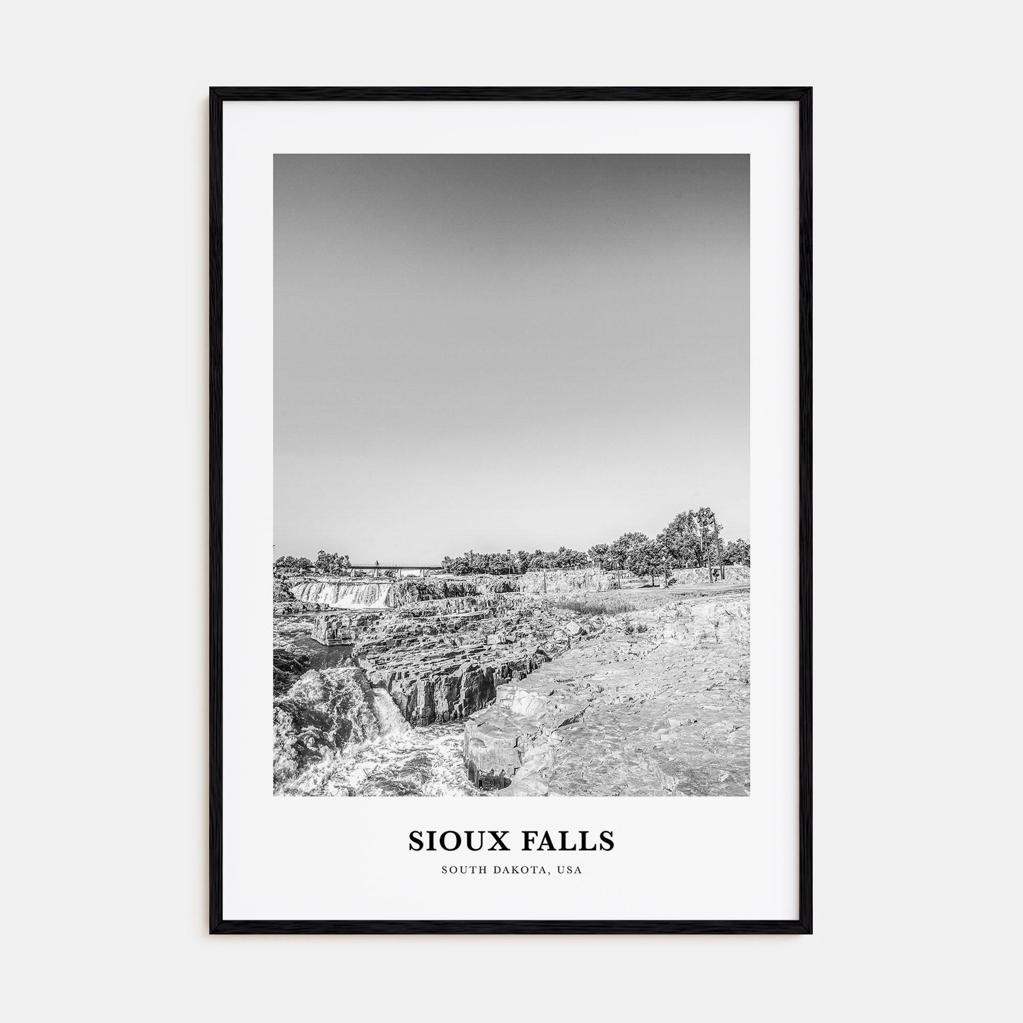 Sioux Falls Portrait B&W Poster