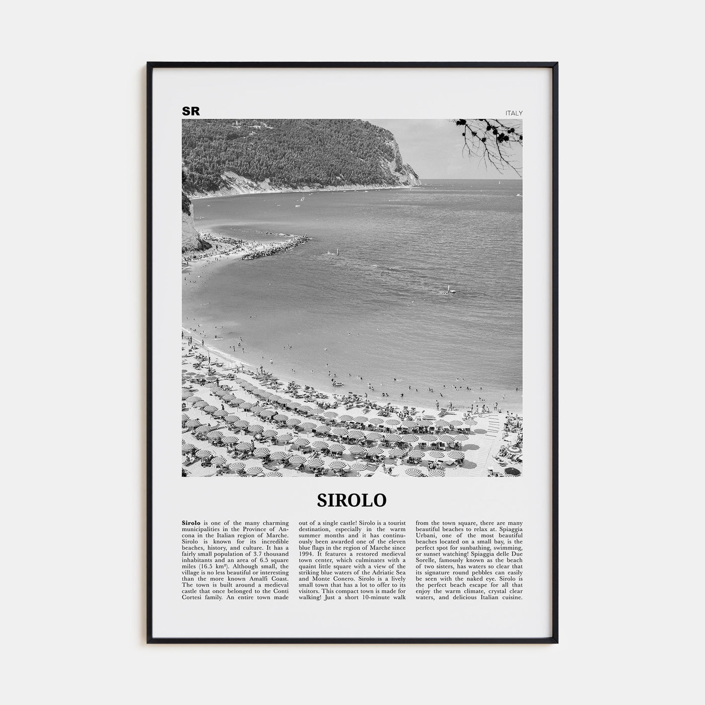 Sirolo Travel B&W Poster