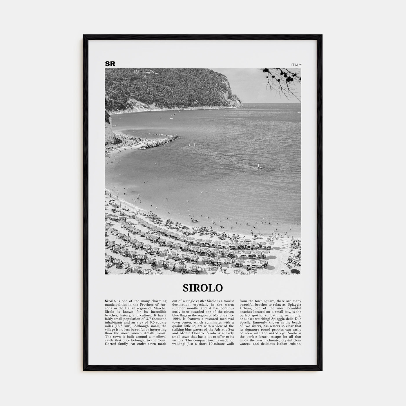 Sirolo Travel B&W Poster