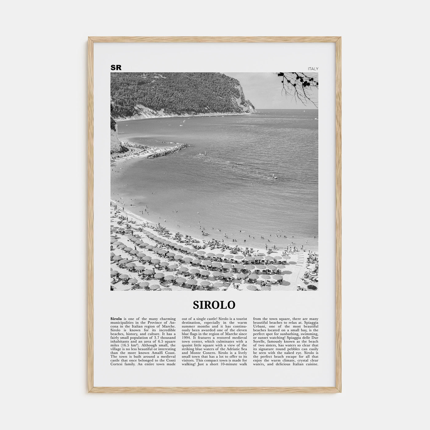 Sirolo Travel B&W Poster