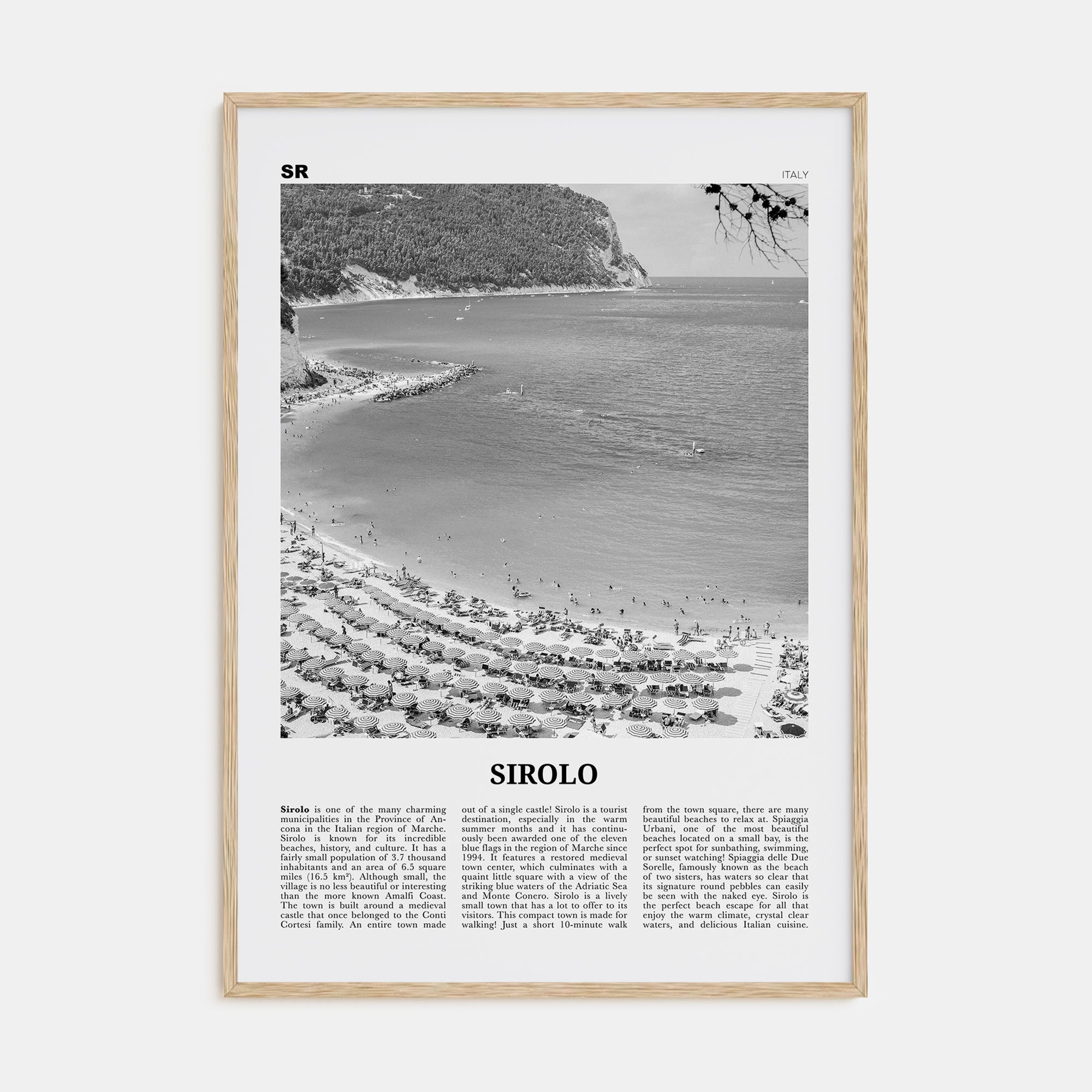 Sirolo Travel B&W Poster