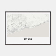 Sitges Map Landscape Poster