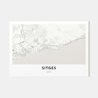 Sitges Map Landscape Poster