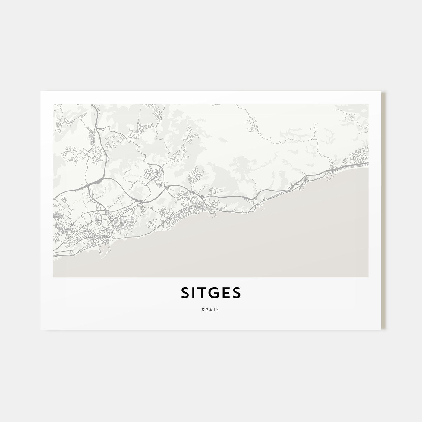 Sitges Map Landscape Poster