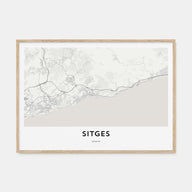 Sitges Map Landscape Poster
