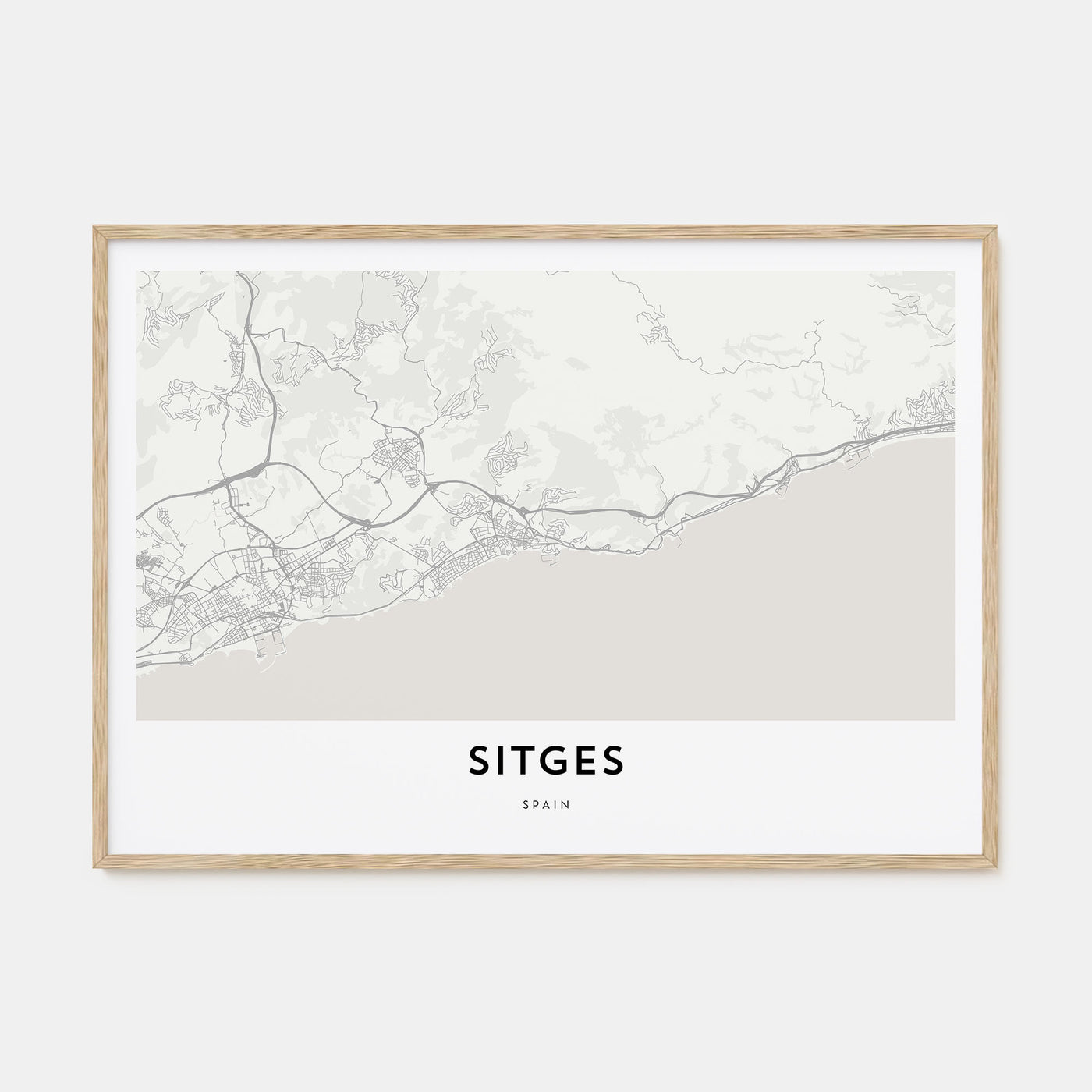Sitges Map Landscape Poster
