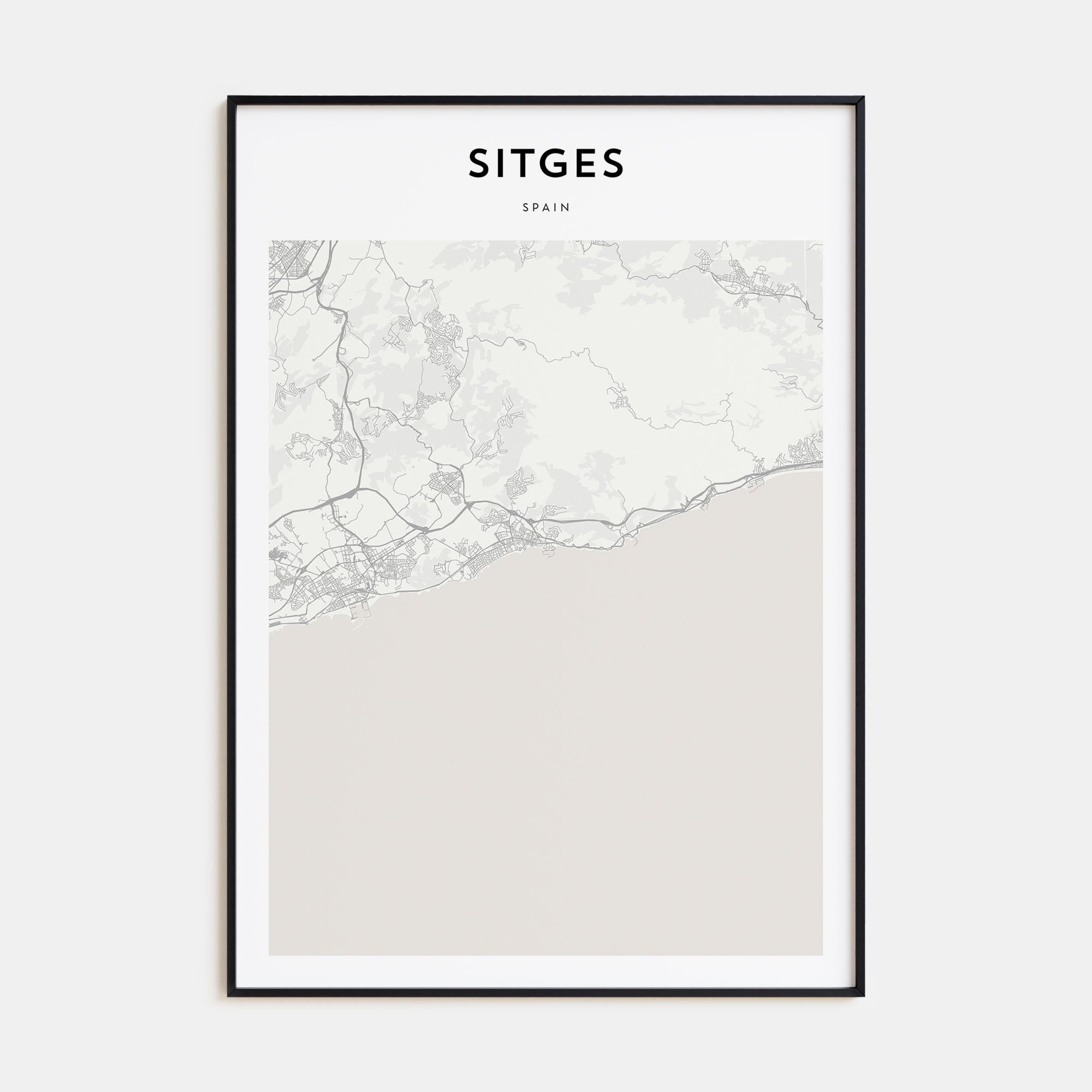 Sitges Map Portrait Poster