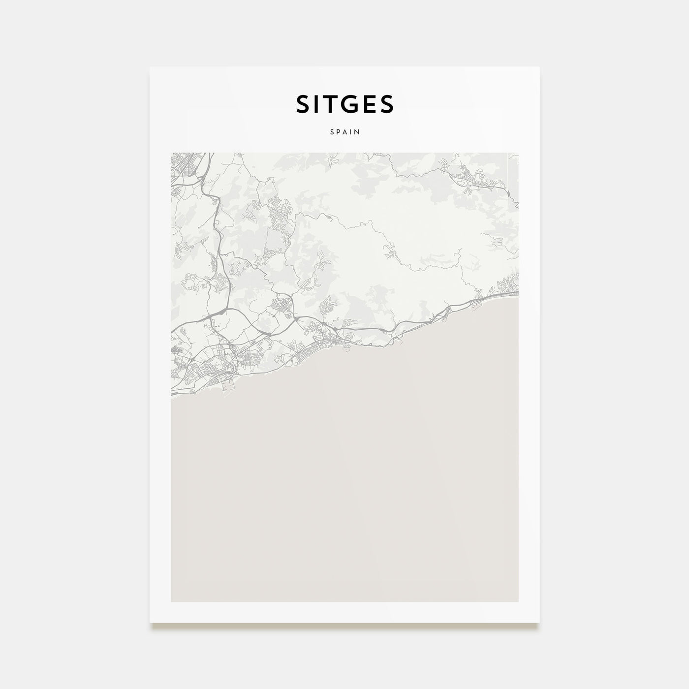 Sitges Map Portrait Poster