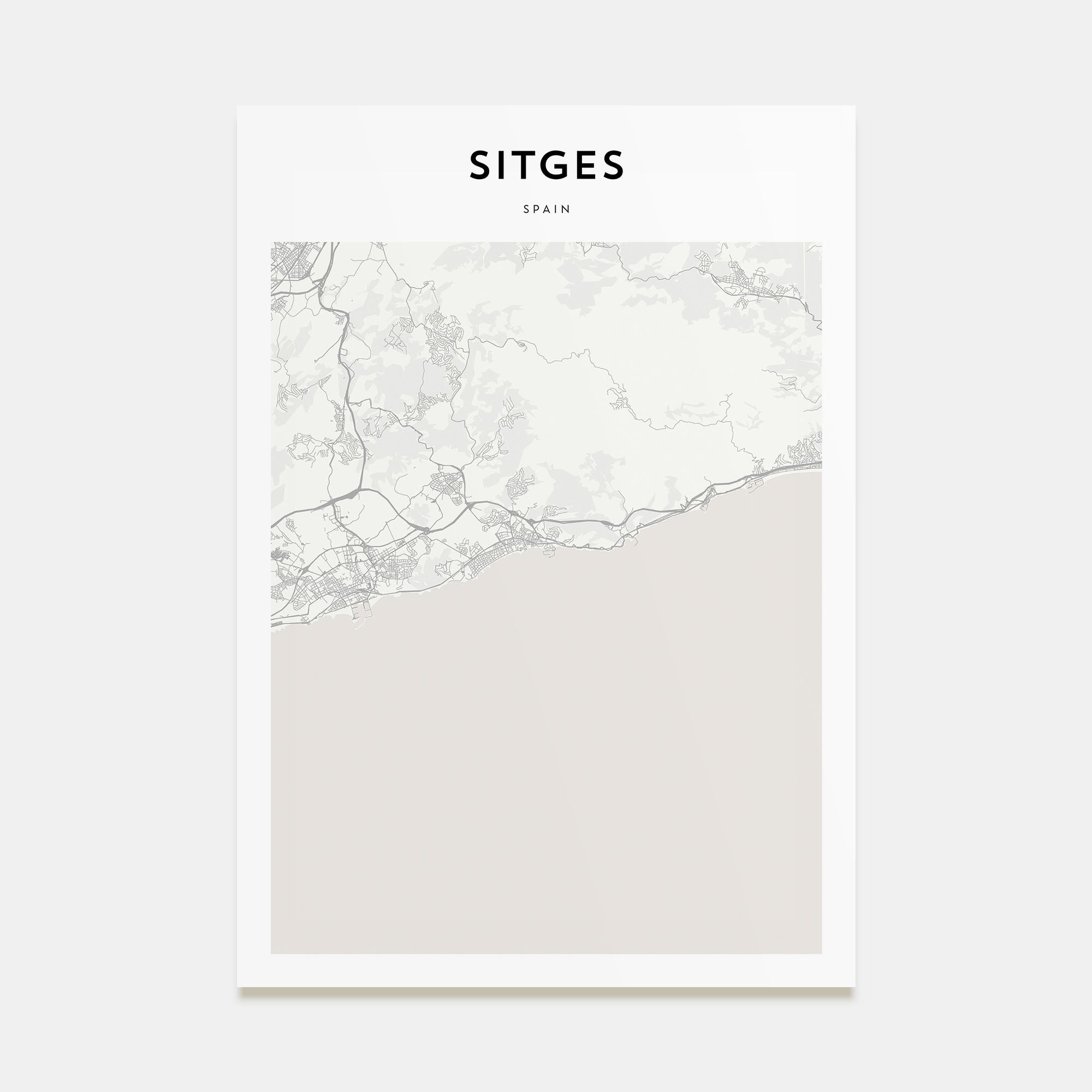 Sitges Map Portrait Poster