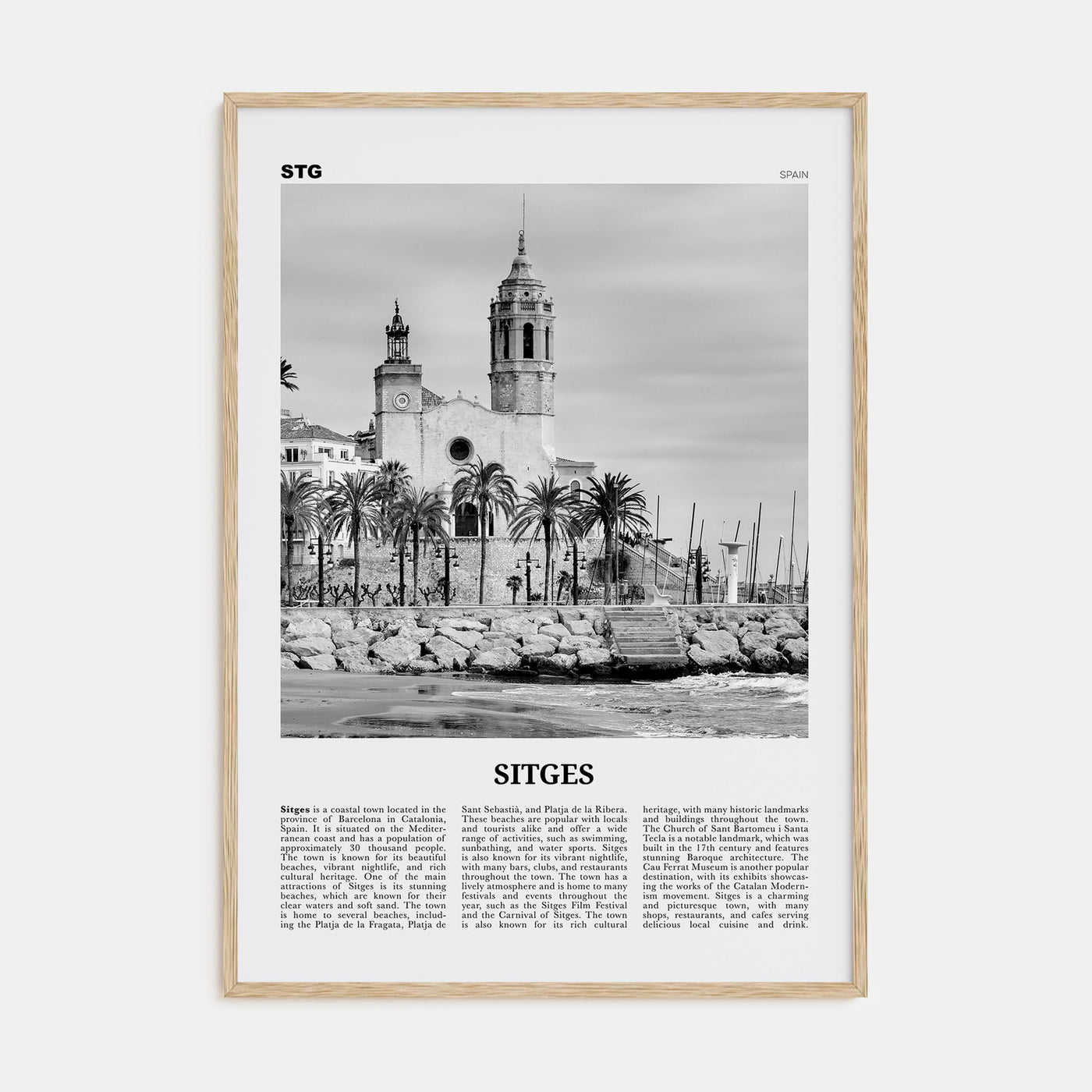 Sitges Travel B&W Poster