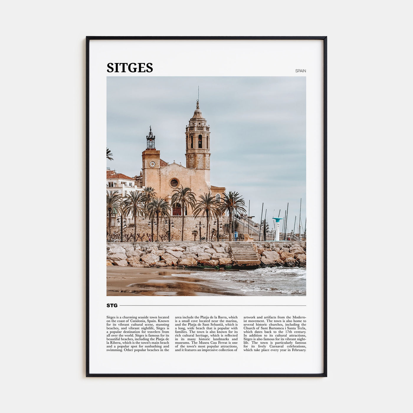 Sitges Travel Color Poster