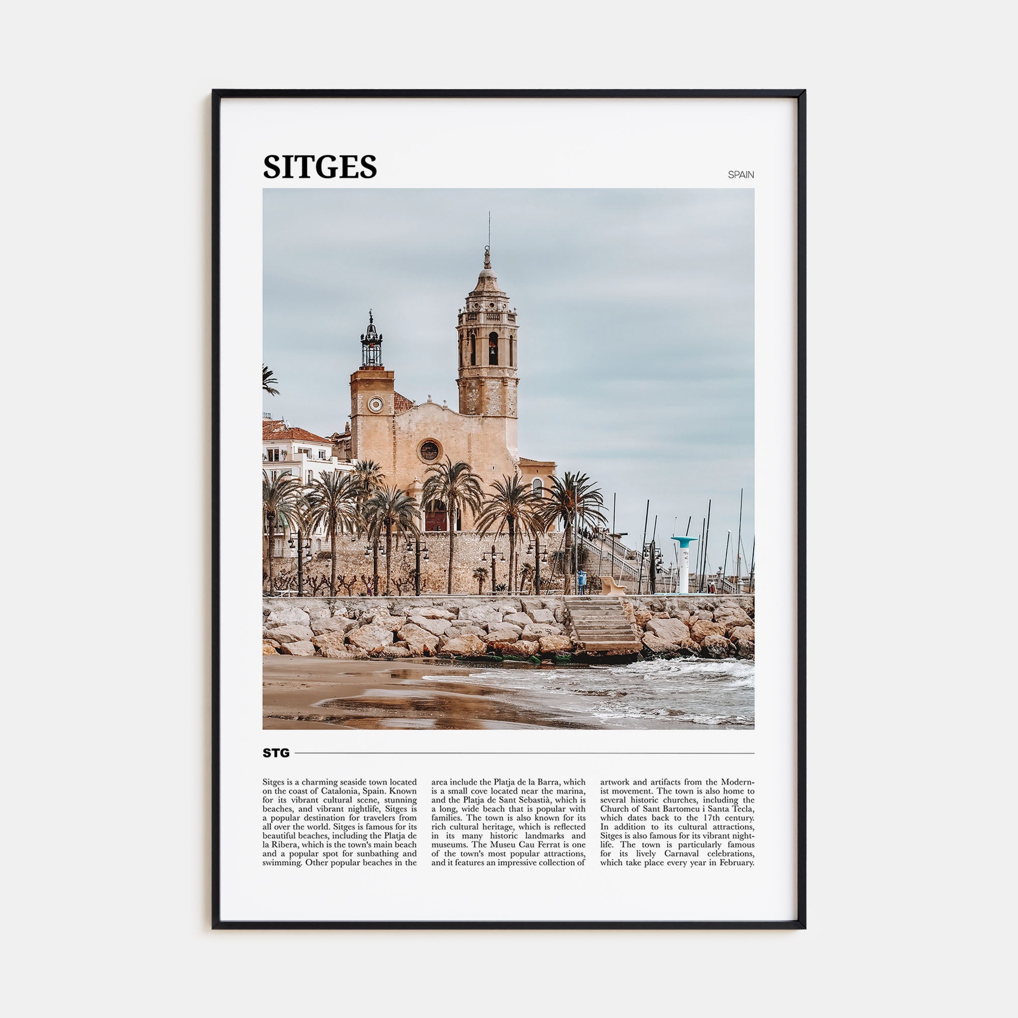 Sitges Travel Color Poster
