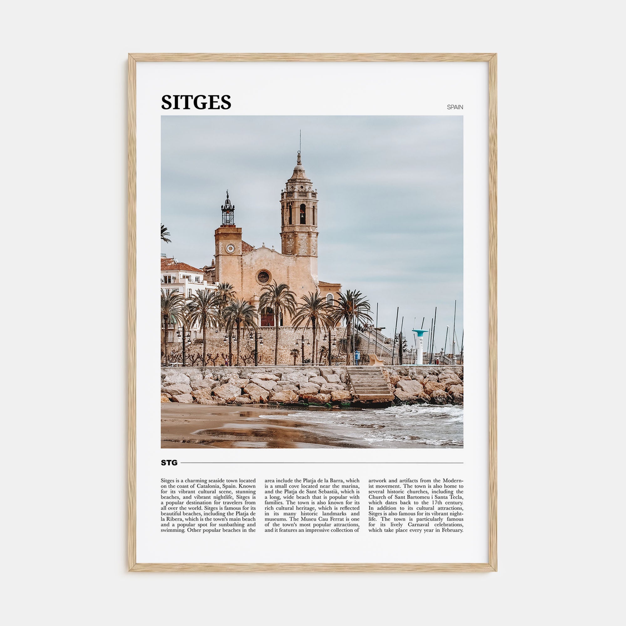 Sitges Travel Color Poster