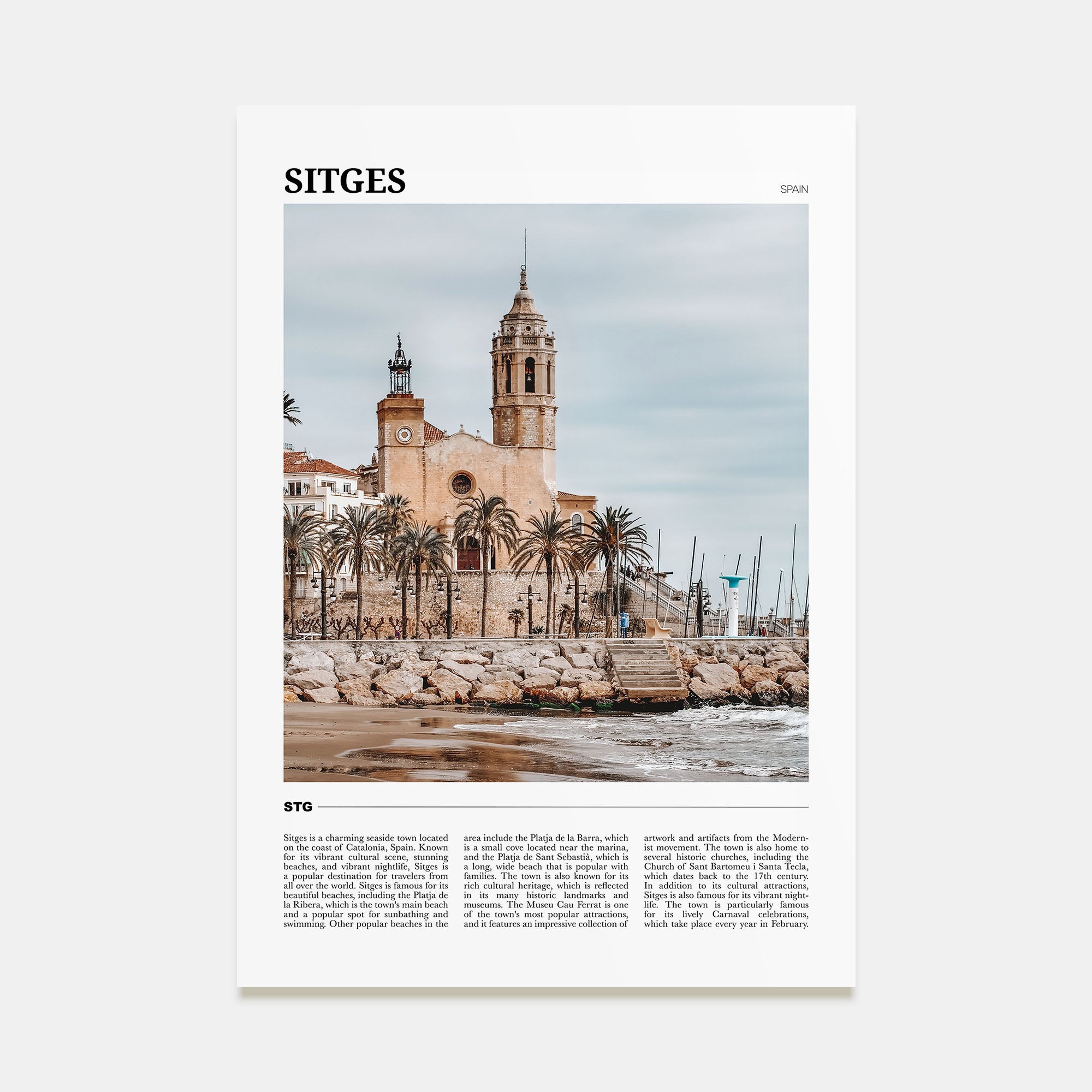 Sitges Travel Color Poster