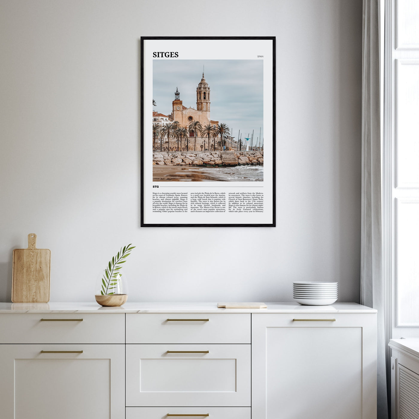 Sitges Travel Color Poster