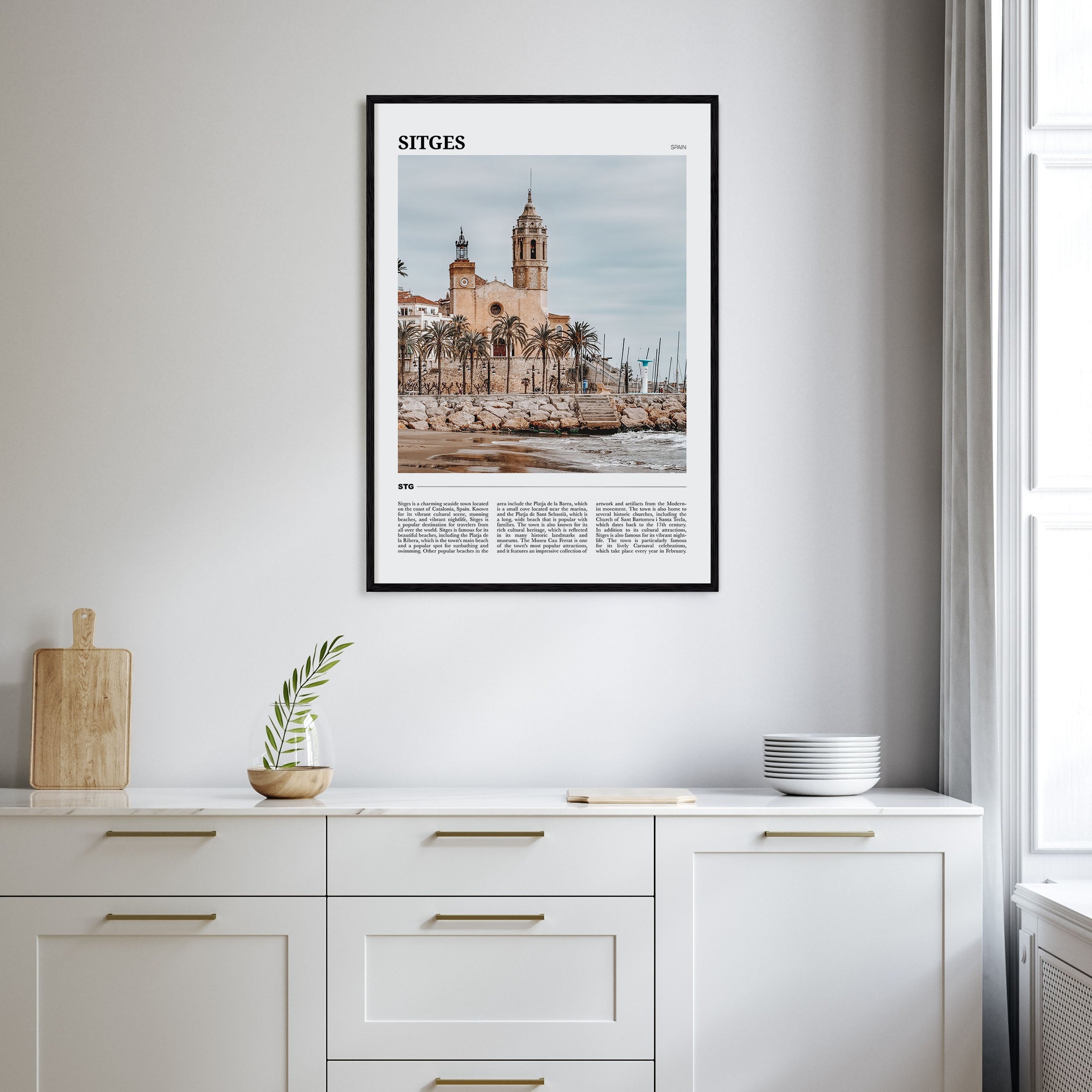 Sitges Travel Color Poster
