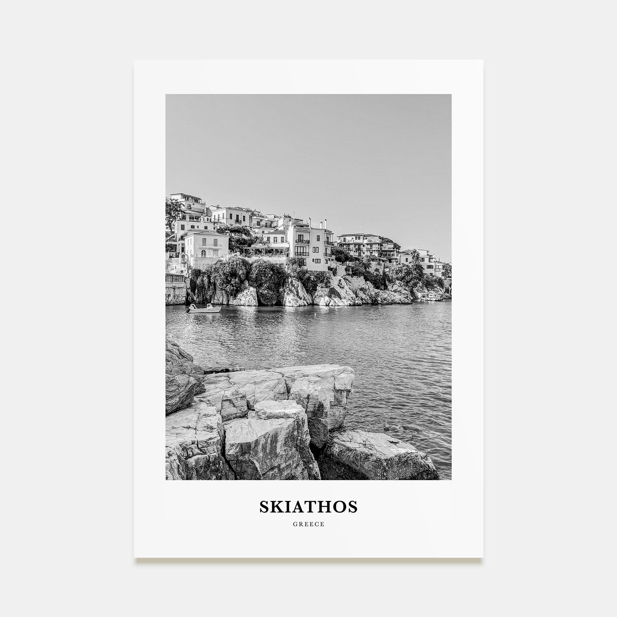 Skiathos Portrait B&W Poster