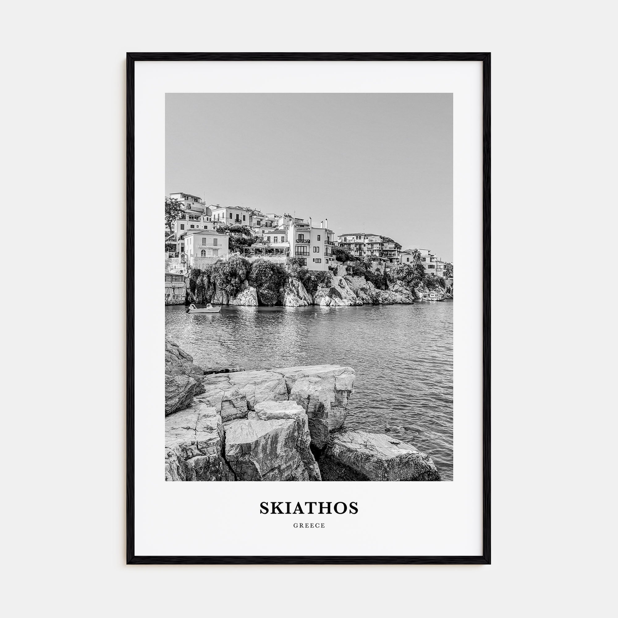Skiathos Portrait B&W Poster