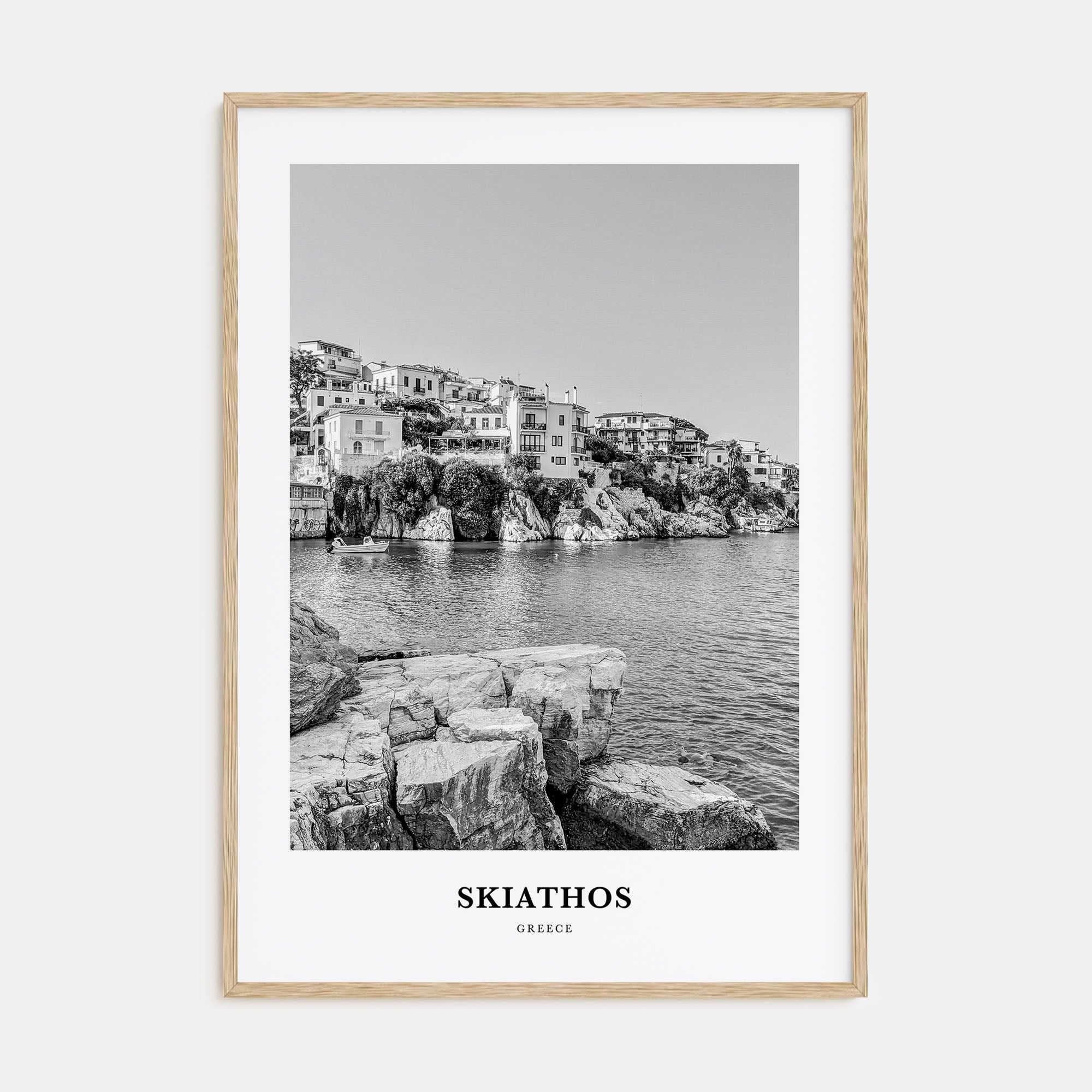 Skiathos Portrait B&W Poster