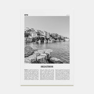 Skiathos Travel B&W Poster