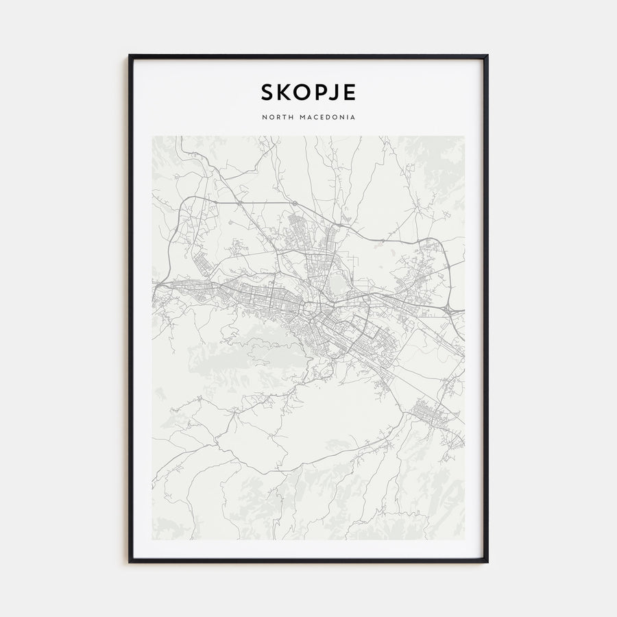 Skopje Map Portrait Poster