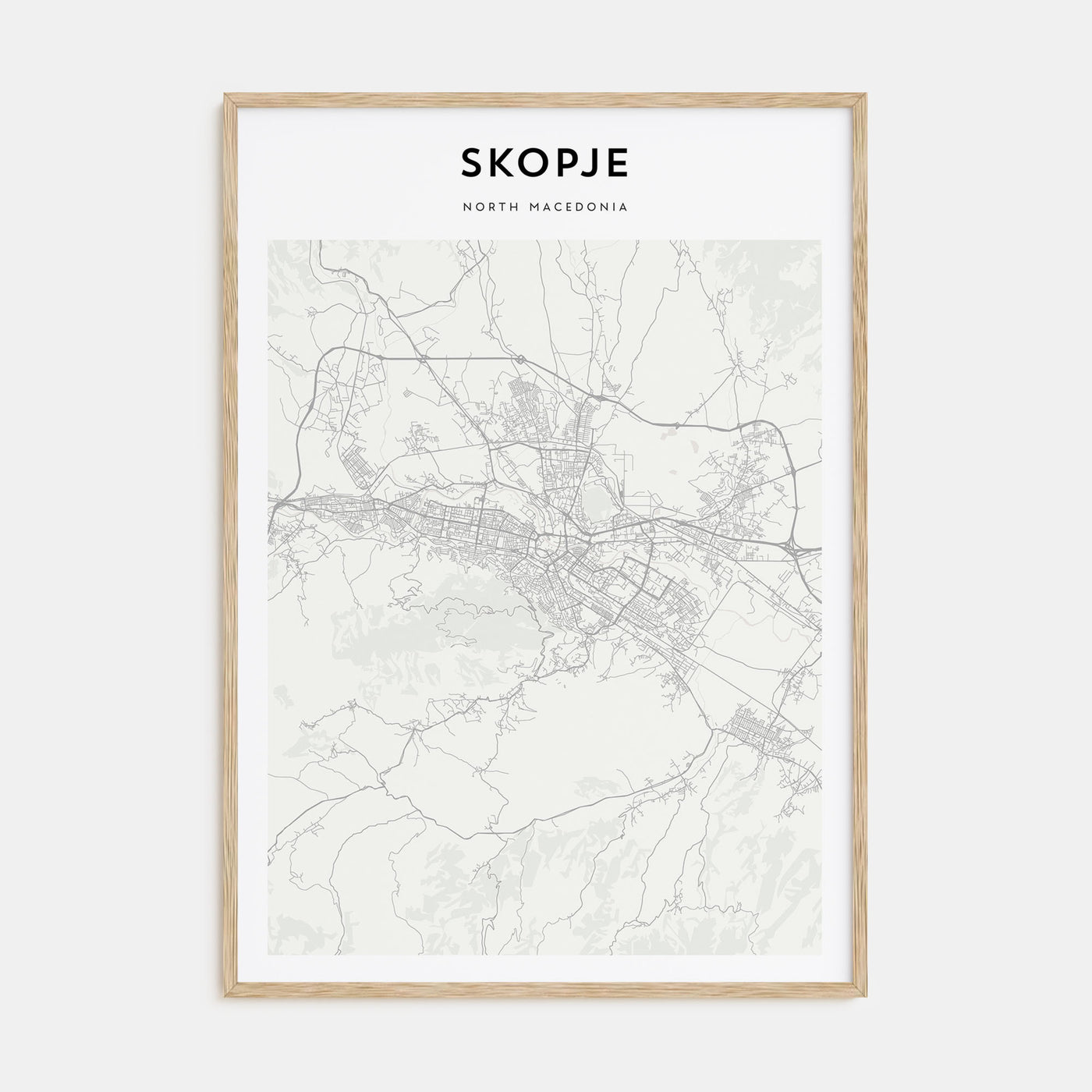 Skopje Map Portrait Poster