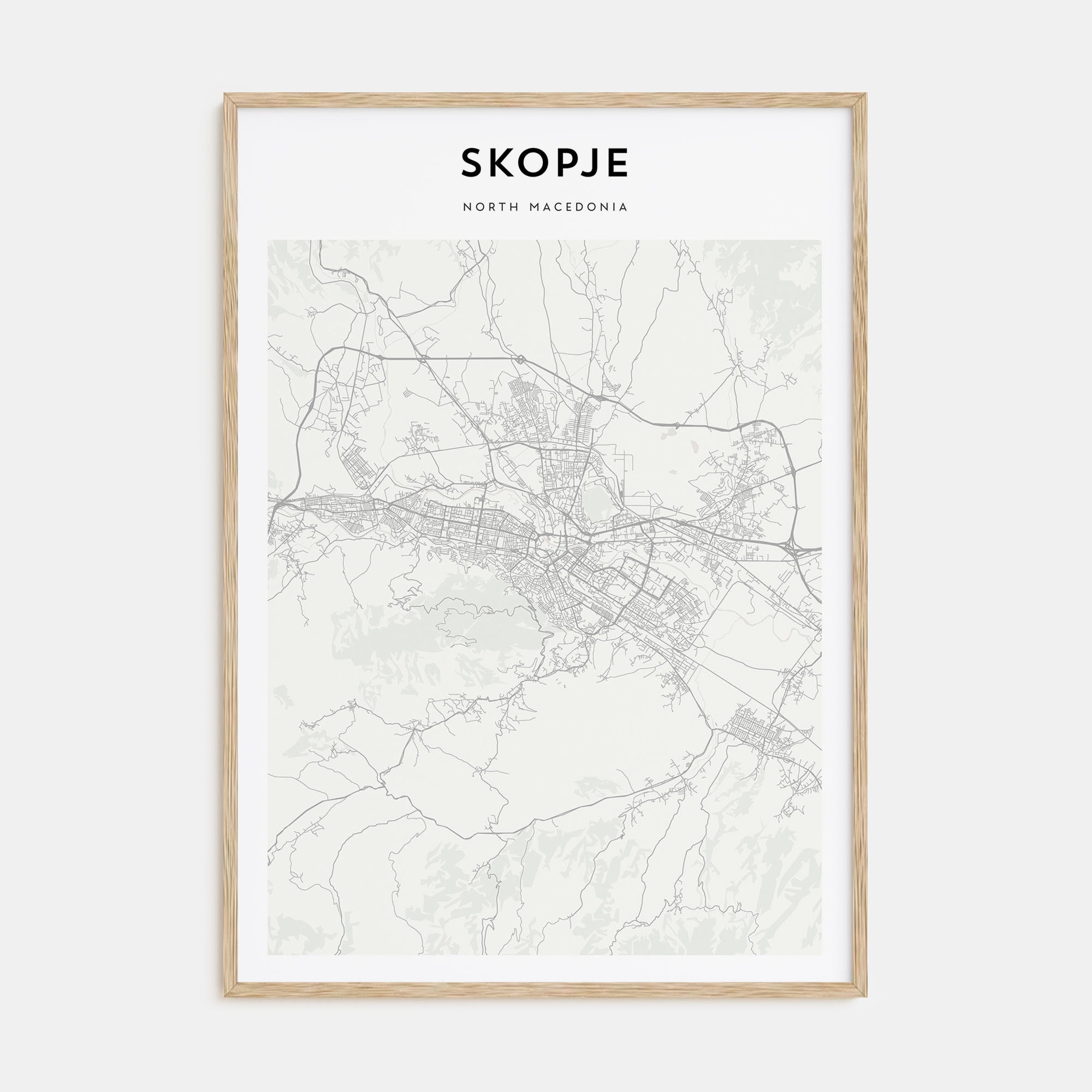 Skopje Map Portrait Poster