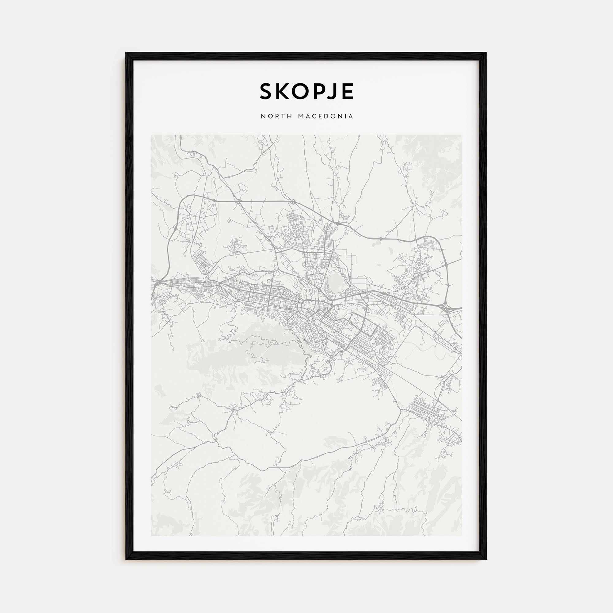 Skopje Map Portrait Poster