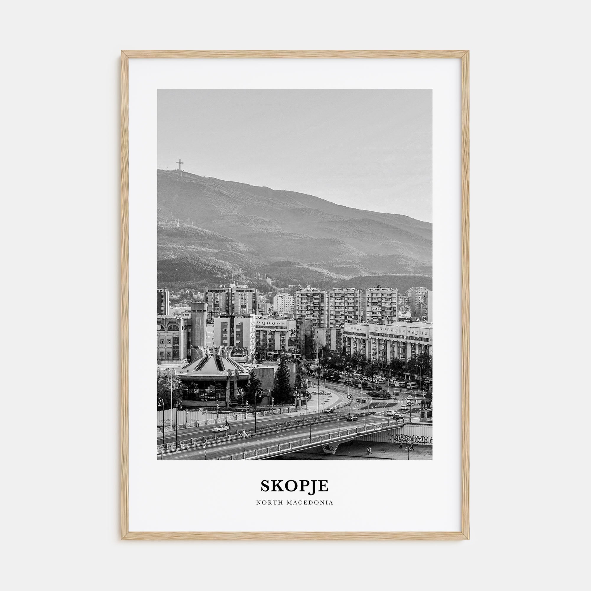 Skopje Portrait B&W Poster
