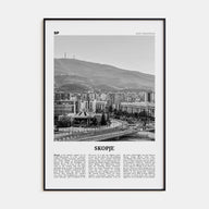 Skopje Travel B&W Poster
