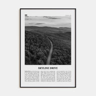 Skyline Drive Travel B&W Poster