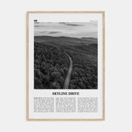 Skyline Drive Travel B&W Poster