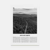 Skyline Drive Travel B&W Poster